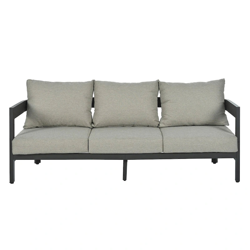 Ensemble de sièges d'extérieur avec coussins épais pour un confort optimal, idéal pour les pelouses, les patios et les abords de piscine.