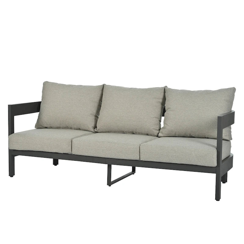 Ensemble de sièges d'extérieur avec coussins épais pour un confort optimal, idéal pour les pelouses, les patios et les abords de piscine.