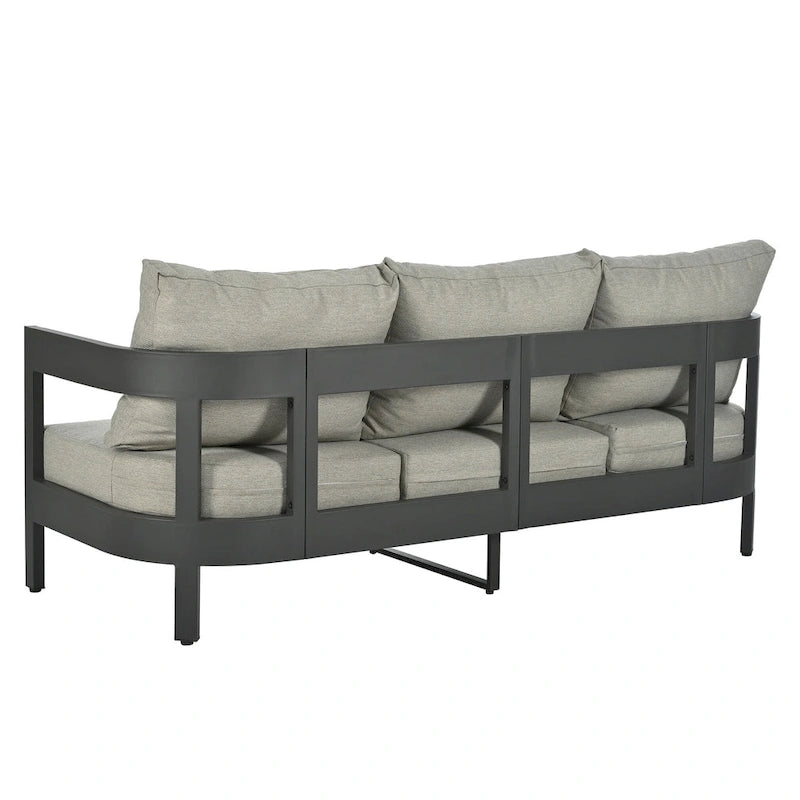 Ensemble de sièges d'extérieur avec coussins épais pour un confort optimal, idéal pour les pelouses, les patios et les abords de piscine.