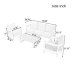 Ensemble de sièges d'extérieur avec coussins épais pour un confort optimal, idéal pour les pelouses, les patios et les abords de piscine.