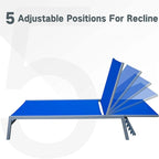 Ensemble de chaises longues d'extérieur pour patio, 3 pièces, chaises longues de piscine avec dossier réglable et appui-tête, 1 table