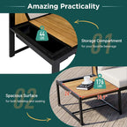 Ensemble de canapé d'angle en fer forgé 4 pièces pour terrasse, avec table basse et étagère de rangement latérale.