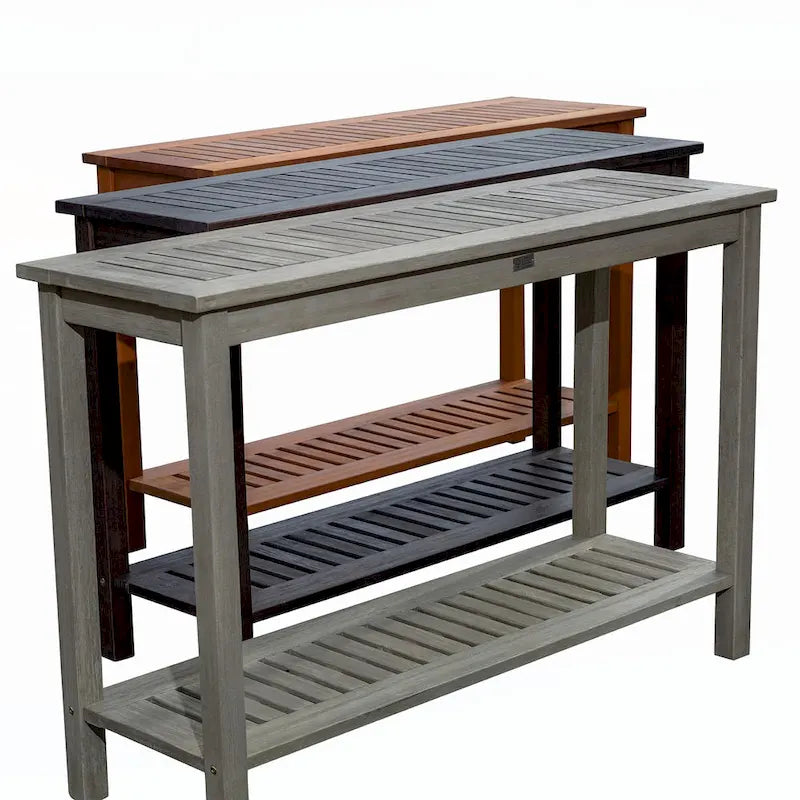 Console en eucalyptus, gris argenté