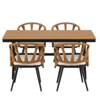 Ensemble de jardin contemporain avec chaises en rotin synthétique et table en bois synthétique