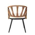 Ensemble de jardin contemporain avec chaises en rotin synthétique et table en bois synthétique