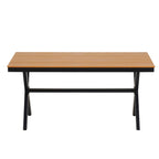 Ensemble de jardin contemporain avec chaises en rotin synthétique et table en bois synthétique