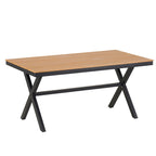 Ensemble de jardin contemporain avec chaises en rotin synthétique et table en bois synthétique