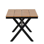 Ensemble de jardin contemporain avec chaises en rotin synthétique et table en bois synthétique