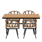 Ensemble de jardin contemporain avec chaises en rotin synthétique et table en bois synthétique