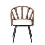 Ensemble de jardin contemporain avec chaises en rotin synthétique et table en bois synthétique