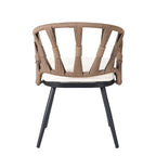 Ensemble de jardin contemporain avec chaises en rotin synthétique et table en bois synthétique