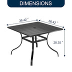 Ensemble de salle à manger d'extérieur Clihome 5 pièces avec table et chaises en maille d'acier, parasol de terrasse offert pour une durée limitée