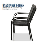 Ensemble de salle à manger d'extérieur Clihome 5 pièces avec table et chaises en maille d'acier, parasol de terrasse offert pour une durée limitée