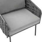Ensemble de canapé d'extérieur Roomfitters 4 pièces en métal avec coussins, mobilier de jardin ou balcon avec assise profonde, gris