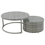 Ensemble de canapé d'angle demi-lune 9 pièces avec table gigogne et fauteuils