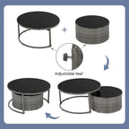 Ensemble de canapé d'angle demi-lune 9 pièces avec table gigogne et fauteuils