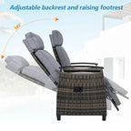 Ensemble fauteuil inclinable en osier avec table de rangement