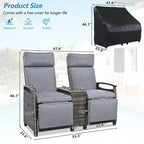 Ensemble fauteuil inclinable en osier avec table de rangement
