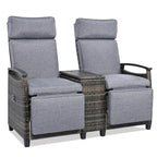Ensemble fauteuil inclinable en osier avec table de rangement