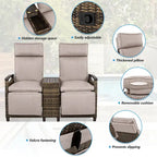 Ensemble fauteuil inclinable en osier avec table de rangement