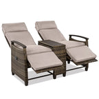 Ensemble fauteuil inclinable en osier avec table de rangement