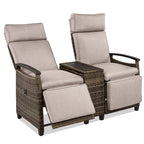 Ensemble fauteuil inclinable en osier avec table de rangement