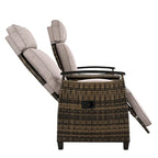 Ensemble fauteuil inclinable en osier avec table de rangement