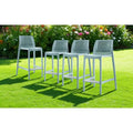 HomeRoots Set of Four 26 Baby Blue Heavy Duty Plastic Low Back Outdoor Counter Height Bar Chairs