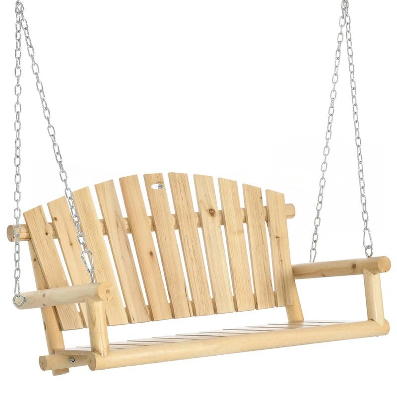 Banc suspendu d'extérieur avec chaînes métalliques