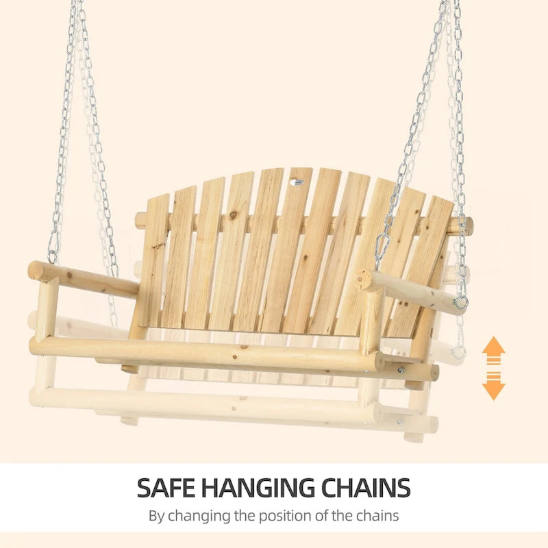 Banc suspendu d'extérieur avec chaînes métalliques