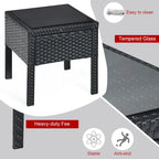 Ensemble de mobilier de jardin en rotin Costway 3 pièces comprenant une table basse et un canapé de conversation - Voir les détails
