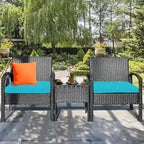 Ensemble de mobilier de jardin en rotin Costway 3 pièces comprenant une table basse et un canapé de conversation - Voir les détails