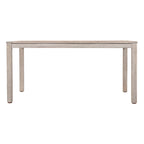 Ensemble de salle à manger d'extérieur 7 pièces en bois d'acacia avec table rectangulaire et 6 chaises rembourrées en rotin avec dossier.