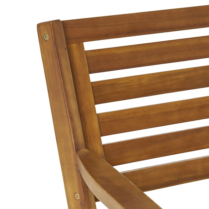 Ensemble de salle à manger d'extérieur 5 pièces en bois d'acacia avec table carrée et 4 chaises rembourrées
