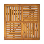 Ensemble de salle à manger d'extérieur 5 pièces en bois d'acacia avec table carrée et 4 chaises rembourrées