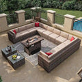 Ensemble de mobilier de patio extérieur 15 pièces