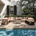 Ensemble de mobilier de patio extérieur 15 pièces