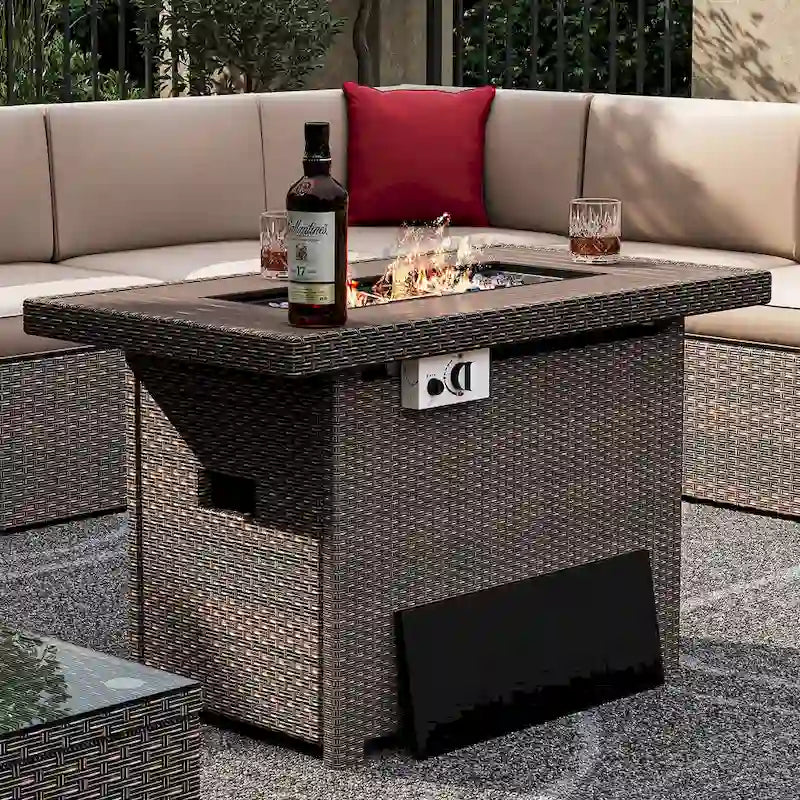 Ensemble de mobilier de patio extérieur 15 pièces