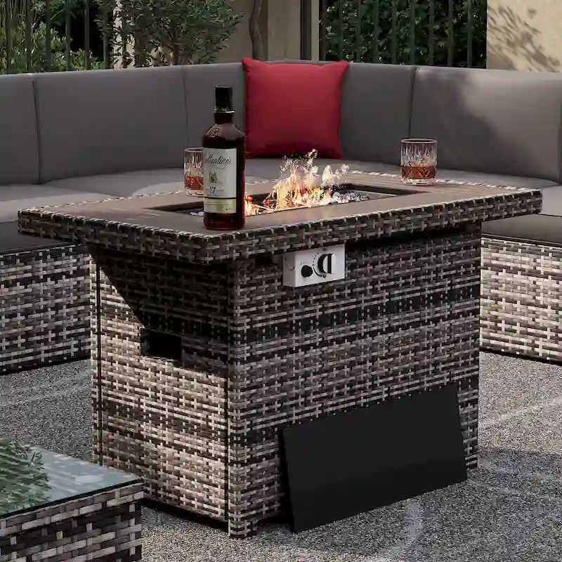 Ensemble de mobilier de patio extérieur 15 pièces