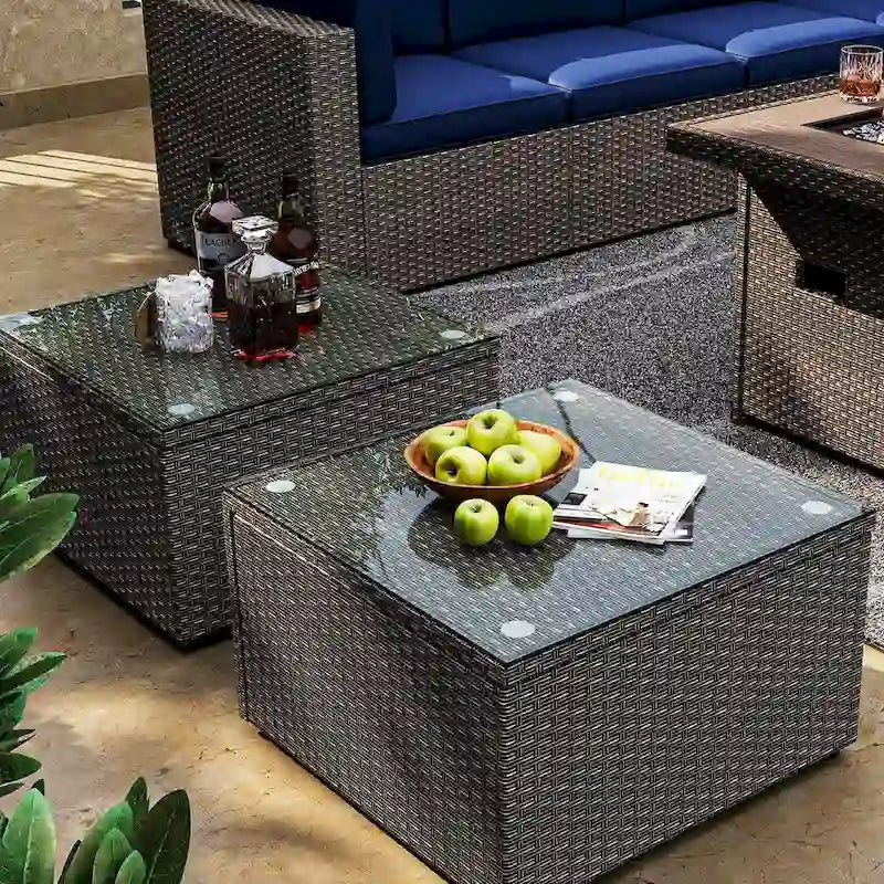 Ensemble de mobilier de patio extérieur 15 pièces