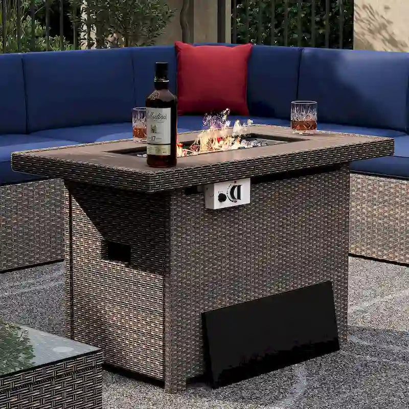 Ensemble de mobilier de patio extérieur 15 pièces
