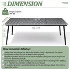 Ensemble de salle à manger d'extérieur 7 pièces - Table rectangulaire en aluminium pour patio avec trou pour parasol et chaises en rotin