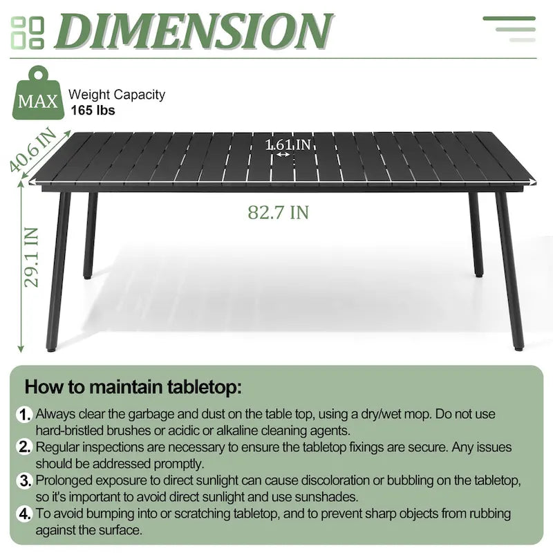 Ensemble de salle à manger d'extérieur 7 pièces - Table rectangulaire en aluminium pour patio avec trou pour parasol et chaises en rotin
