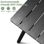 Ensemble de salle à manger d'extérieur 7 pièces - Table rectangulaire en aluminium pour patio avec trou pour parasol et chaises en rotin