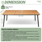 Ensemble de salle à manger d'extérieur 7 pièces - Table rectangulaire en aluminium pour patio avec trou pour parasol et chaises en rotin
