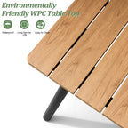 Ensemble de salle à manger d'extérieur 7 pièces - Table rectangulaire en aluminium pour patio avec trou pour parasol et chaises en rotin