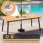 Ensemble de salle à manger d'extérieur 7 pièces : table en aluminium et chaises en rotin PE.