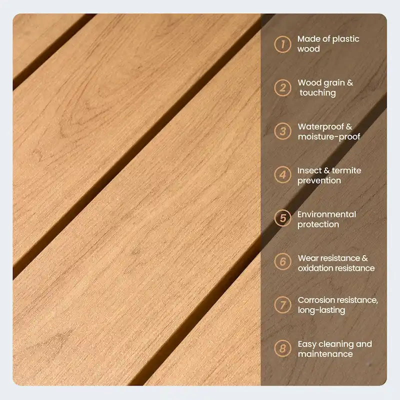 Ensemble de salle à manger d'extérieur 7 pièces : table en aluminium et chaises en rotin PE.