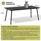 Ensemble de salle à manger d'extérieur 7 pièces : table en aluminium et chaises en rotin PE.