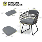 Ensemble de salle à manger d'extérieur 7 pièces : table en aluminium et chaises en rotin PE.